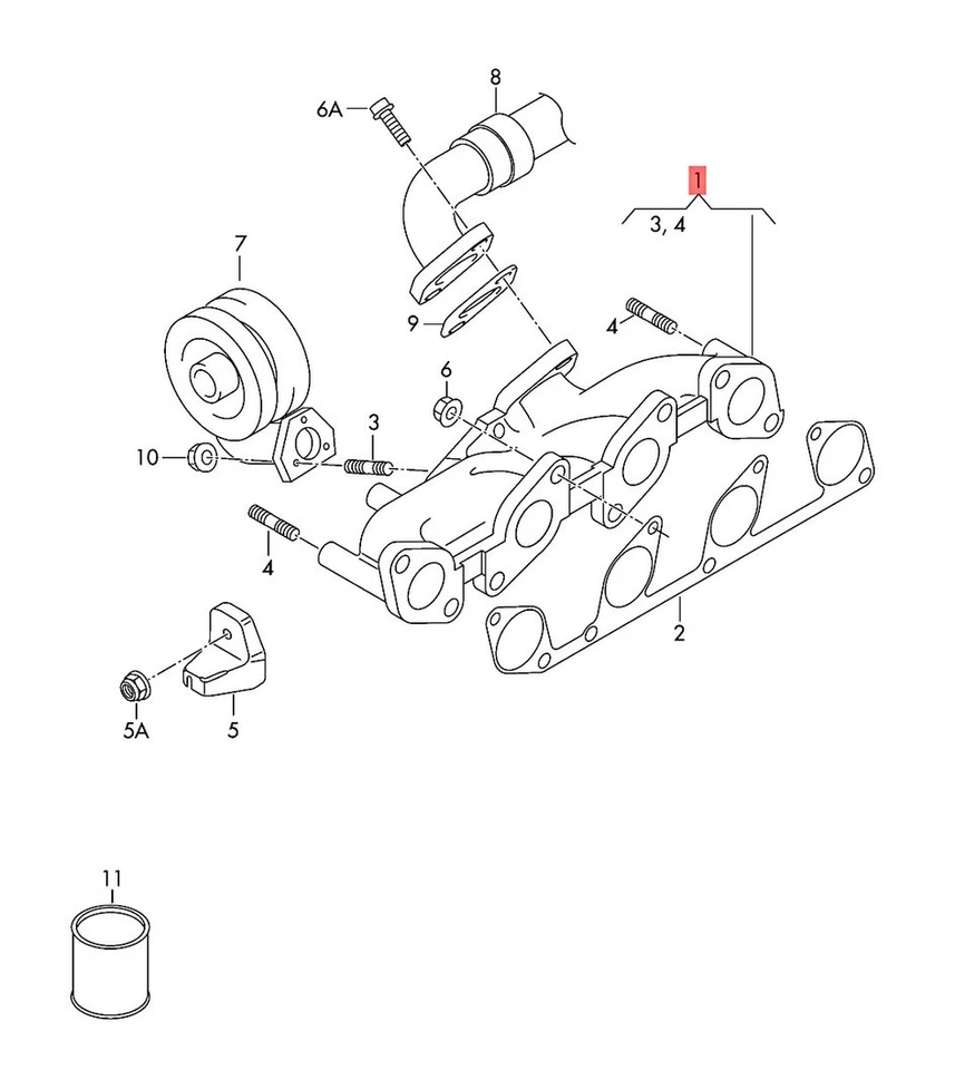 Colectores de escape originales AUDI SEAT A4 allroad quattro Avant S4 03L253031 Foto 1 de 1