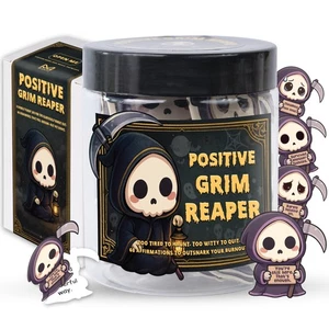 Positive Grim Reaper Jar - 60 Divertenti Supporto Emotivo Grim Reaper Umorismo Oscuro... - Foto 1 di 6