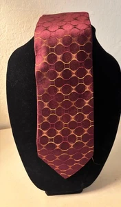 Ermenegildo Zegna Seidenkrawatte Burgund Gold Kreise - Bild 1 von 3
