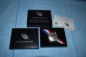 Moneda conmemorativa del Salón de la Fama del Béisbol 2014 revestida prueba medio dólar como nueva en Estados Unidos - Imagen 1 de 4