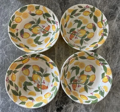 12 Piece Lemon Melamine Dinnerware Set for 4– Indoor Outdoor. Read Description - Image 1 of 4