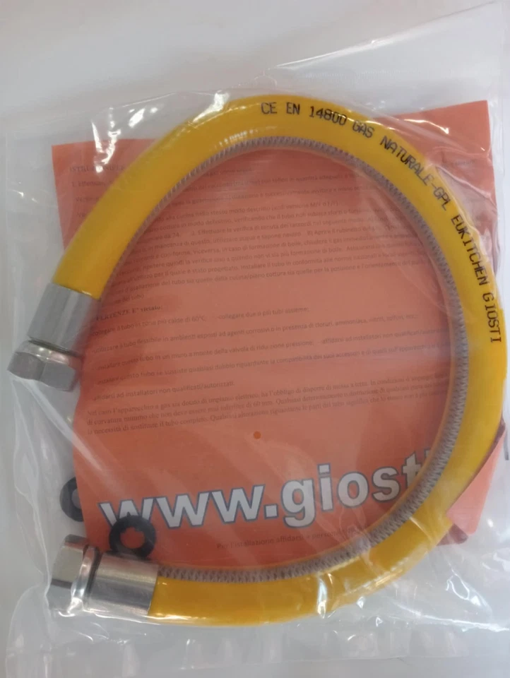Tubo gas gpl flessibile in acciaio inox Giosti (filetto 1/2 F-F   lungh. 50 cm.) - Immagine 1 di 1