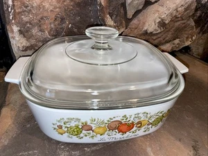 Casseruola vintage Corning Ware Spice of Life 8”x8” A-2-B (2 quarti) e coperchio A-9-C - Foto 1 di 7