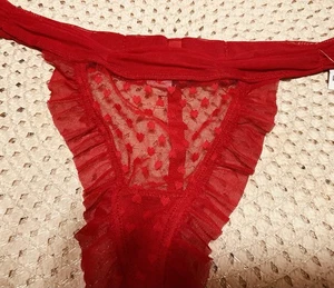 Frederick's of Hollywood Vintage 90's Sexy! red lace thong medium NOS - Bild 1 von 2