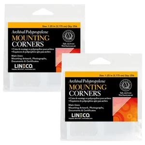Acid-Free Archival Polypropylene Mounting Corners, Self Adhesive and Pressure... - Picture 1 of 7
