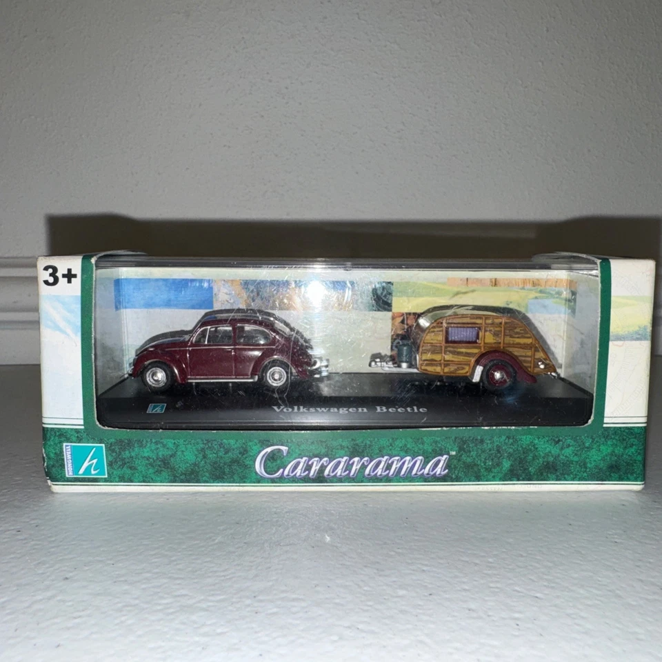 Cararama Volkswagen Beetle con remolque de viaje 2002 artículo # 12806 raro Foto 1 de 4