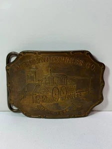 AMERICAN EXPRESS CO. TERRITORIO UTAH - TIFFANY & CO. HEBILLA DE CINTURÓN DE LATÓN VINTAGE - Imagen 1 de 6