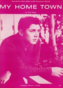 Original Sheet Music - Paul Anka - My Home Town - 1960 - MINT Condition - Picture 1 of 4