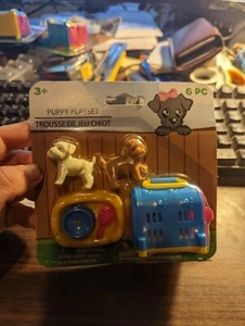 6-piece puppy playset for small dolls, 2 doggies & accessories new in pkg - Picture 1 of 2