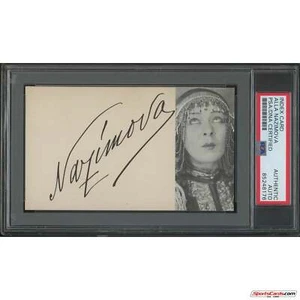 Alla Nazimova Salome Signed Auto 3x5 Card PSA/DNA - Picture 1 of 2