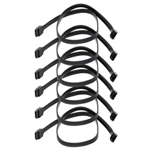 6 Pcs 24" SATA 3.0 III SATA3 SATAiii 6 Gbps HDD Hard Drive Data Cable Cord Black - Picture 1 of 3