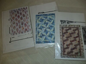Quilt Queen Designs Patterns Small Wall Hanging Lot of Three - Picture 1 of 5