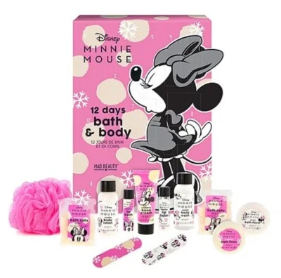 MAD BEAUTY Disney Minnie Mouse 12 Days Of Christmas Bath And Body Cosmetics Advent Calendar