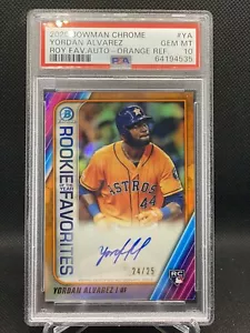 2020 Bowman Chrome Yordan Alvarez Orange 🍊 ROY Favorite Auto /25 Psa 10 - Bild 1 von 4