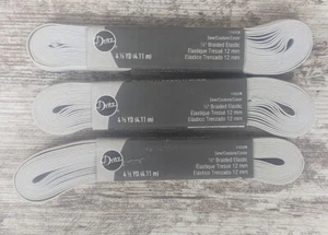 Lotto di 3 Dritz - Elastici intrecciati 1/2" 4,5 iarde - Bianco #11532w - Foto 1 di 1