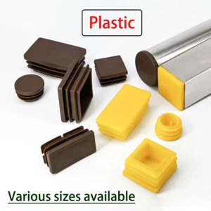 Rectangle Plastic Yellow / Brown Blanking End Caps Tubing Pipe Inserts Plug Bung - Imagen 1 de 51