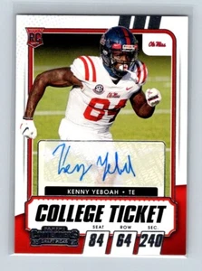 2021 Panini Contenders Draft Picks College Ticket Auto Kenny Yeboah #180 RC - Imagen 1 de 2