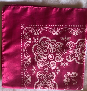 Hot Pink Paisley Bandana 20 X20 Scarf Neck Wrap Head Band Polyester - Picture 1 of 1