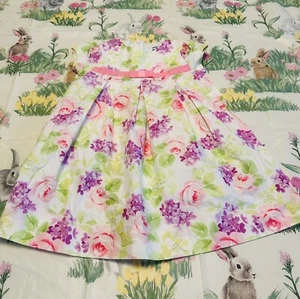 Hartstrings Sz 2T Cap SL Multi Floral Dress So Adorable LN EASTER 🐰🌺 - Picture 1 of 5