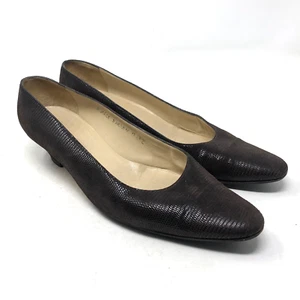 Silvia Fiorentina Brown Pumps Leather Womens 8.5 Slip On Shoes Vintage - Picture 1 of 13