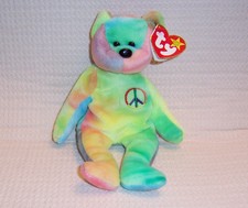 RARE TY BEANIE BABY PEACE BEAR ORIGINAL WITH TAG ERRORS COLLECTIBLE 1996
