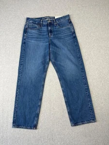 American Eagle 90s Straight Jeans Womens 29 W Blue Denim Shirt Classic Fit - Imagen 1 de 13