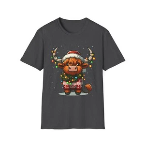 Sudadera Navidad Vaca Highland Diseño Festivo con Luces Cuernos Largos - Imagen 1 de 6