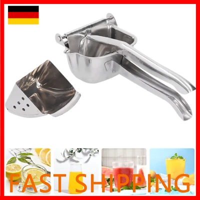 Frucht Saftpresse Manuell Orange Lemon Extractor Handpresse Entsafter Edelstahl - Bild 1 von 4
