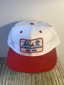 VINTAGE THE GAME SNAPBACK HAT WHT/RED THE RINK ROCKEFELLER PLAZA NY LOGO NOS - Picture 1 of 11