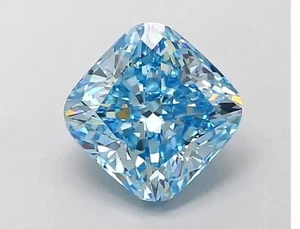 1 Ct Fancy Blue Cushion Cut VVS1 Diamond Premium Quality Loose Gemstone 1+Gift - Picture 1 of 8