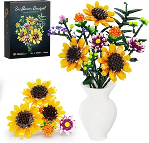 Ramo girasoles set bloques flores artificiales coleccion botanica decoracion - Picture 1 of 12