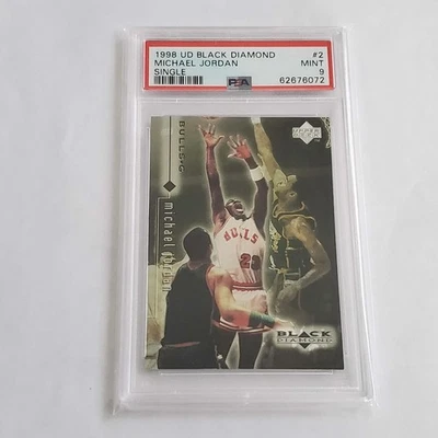 Michael Jordan 1998 UD Black Diamond Single #2 Chicago Bulls PSA 9 HOF Foto 1 de 2