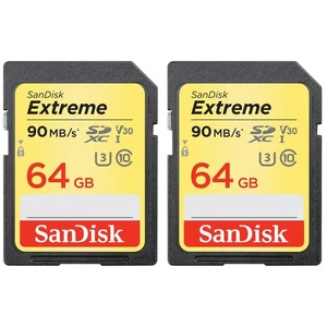 Sandisk 64GB Extreme SDXC Memory UHS-I Card 2-Pack Bundle - Photo 1 sur 4