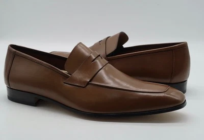 Mezlan Fresco Slip-On Calfskin Leather Loafers Dress Men's Shoes Tan Size 12 NEW - Image 1 of 4