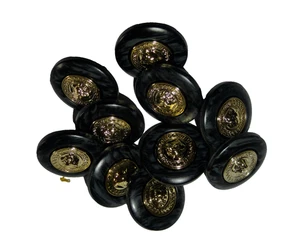 VERSACE GOLD MEDUSAKOPF HARZKNÖPFE. SET 10 X 22 MM. NEW OLD STOCK - Bild 1 von 11