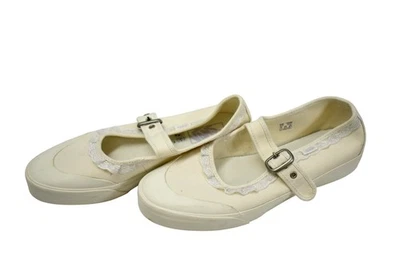Zapatos Vans para mujer talla 10 crema Mary Jane lona correa de encaje informales Foto 1 de 4