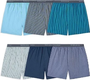 Fruit of the Loom Men's Tag-Free Boxer Shorts Woven 6-Pack - Picture 1 of 3