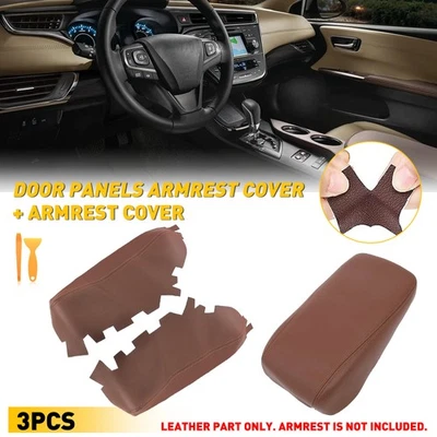 Cubierta de panel de reposabrazos de puerta de cuero marrón para Toyota Avalon 2013 15-2018 2014 EE. UU. Foto 1 de 4