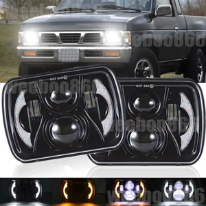 Par de faros LED DRL de haz alto/bajo DRL para camioneta Nissan D21 NX 5x7 7x6 pulgadas - Imagen 1 de 24