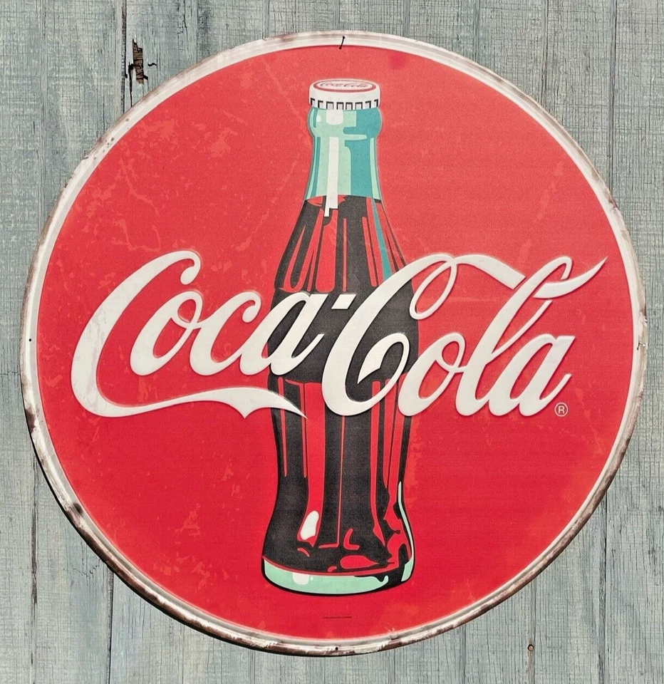 LARGE 36IN Classic Coke Glass Bottle Coca-Cola Antique Style METAL Hanging Sign - Image 1 of 4