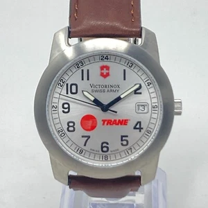 Victorinox Swiss Army Watch Men 38mm FOR PARTS OR REPAIR Silver Tone Date Trane - Picture 1 of 19