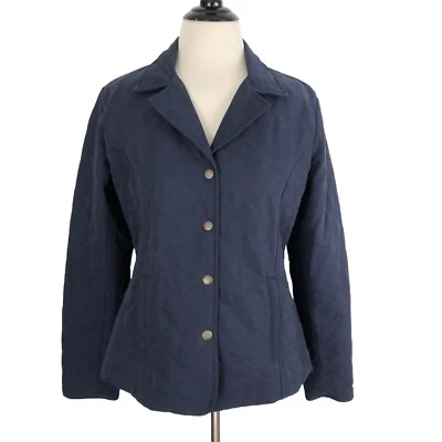 CHAQUETA ORVIS Mujer MP Petite Azul Marino Acolchada Broches de presión Otoño Aislado Preppy Granero Foto 1 de 4