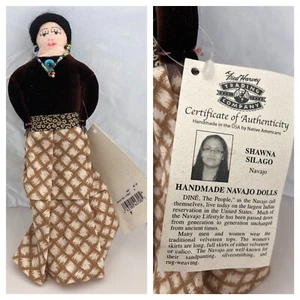 Navajo Rag Doll Native American Shawna Silago Indian 8.25" Handmade USA Harvey - Picture 1 of 8