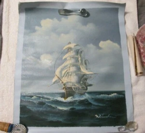 Nave Clipper Dipinto Olio Originale Arte Master Galleria Collezione Firmato - Foto 1 di 6