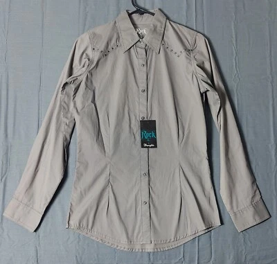 Rock 47 Western Shirt Womens Small  Distressed Wrangler Cowgirl Rodeo Work  - Image 1 of 4