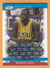 Brandon Bass LSU Tigers AUTO 2005 Sage Hit 2H