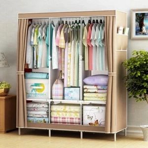 Portable Closet Storage Organizer Clothes Wardrobe Shoe Clothing Rack Shelf - Picture 1 of 10