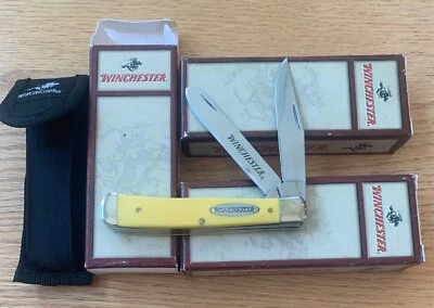 LOTE de 3 CUCHILLOS TRAMPEROS WINCHESTER/CHINA AMARILLOS NUNCA USADOS EN CAJAS DRT2 Foto 1 de 4