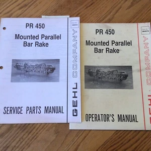 Gehl PR450 MOUNTED HAY RAKE PARTS MANUAL CATALOG LIST & OPERATOR’S GUIDE BOOKS - Picture 1 of 4