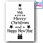 Christmas Poster Merry Xmas Happy New Year Wall Art Black Print A3 A4 A5 SIZES